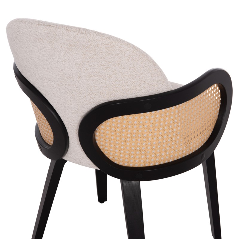 DINING CHAIR BECKER FK18246.02 PLYWOOD IN BLACK--ECRU FABRIC 54x62x79Hcm. DINING CHAIR BECKER FK18246.02 PLYWOOD IN BLACK--ECRU FABRIC 54x62x79Hcm.