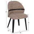 DINING CHAIR DEKKER FK18249.03 PLYWOOD IN BLACK--FABRIC IN BROWN 50x60x80Hcm.