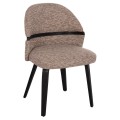 DINING CHAIR DEKKER FK18249.03 PLYWOOD IN BLACK--FABRIC IN BROWN 50x60x80Hcm.