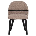 DINING CHAIR DEKKER FK18249.03 PLYWOOD IN BLACK--FABRIC IN BROWN 50x60x80Hcm.