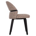 DINING CHAIR DEKKER FK18249.03 PLYWOOD IN BLACK--FABRIC IN BROWN 50x60x80Hcm.