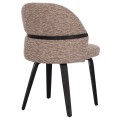 DINING CHAIR DEKKER FK18249.03 PLYWOOD IN BLACK--FABRIC IN BROWN 50x60x80Hcm.