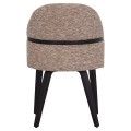 DINING CHAIR DEKKER FK18249.03 PLYWOOD IN BLACK--FABRIC IN BROWN 50x60x80Hcm.