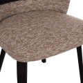 DINING CHAIR DEKKER FK18249.03 PLYWOOD IN BLACK--FABRIC IN BROWN 50x60x80Hcm.