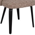 DINING CHAIR DEKKER FK18249.03 PLYWOOD IN BLACK--FABRIC IN BROWN 50x60x80Hcm.