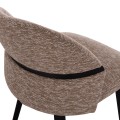 DINING CHAIR DEKKER FK18249.03 PLYWOOD IN BLACK--FABRIC IN BROWN 50x60x80Hcm.