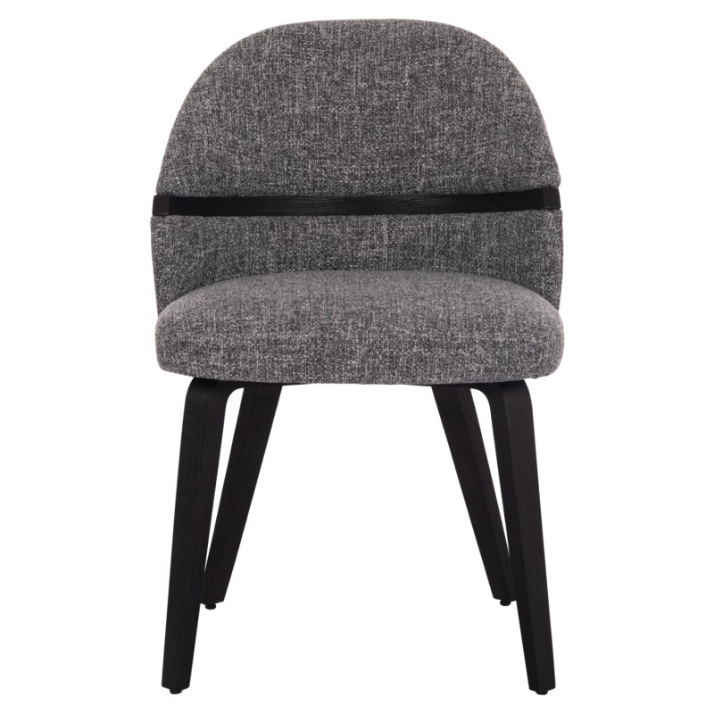 DINING CHAIR DEKKER FK18249.02 PLYWOOD IN BLACK--FABRIC IN GREY 50x60x80Hcm.