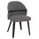 DINING CHAIR DEKKER FK18249.02 PLYWOOD IN BLACK--FABRIC IN GREY 50x60x80Hcm.