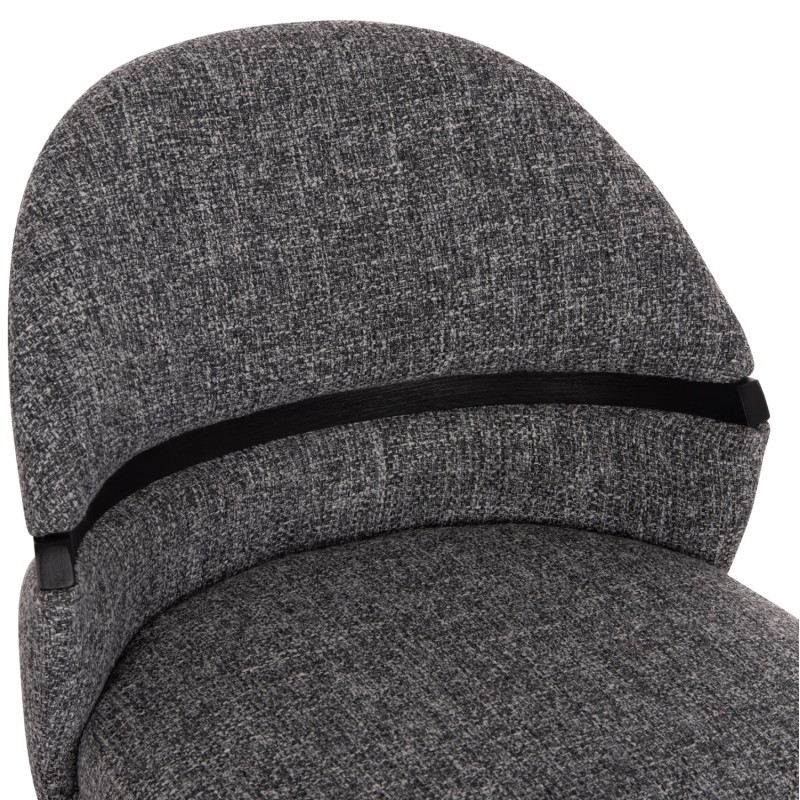 DINING CHAIR DEKKER FK18249.02 PLYWOOD IN BLACK--FABRIC IN GREY 50x60x80Hcm.