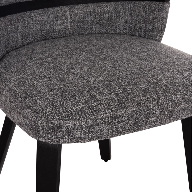 DINING CHAIR DEKKER FK18249.02 PLYWOOD IN BLACK--FABRIC IN GREY 50x60x80Hcm.