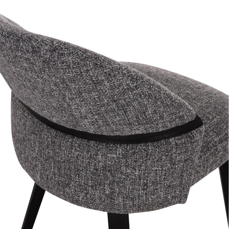 DINING CHAIR DEKKER FK18249.02 PLYWOOD IN BLACK--FABRIC IN GREY 50x60x80Hcm.
