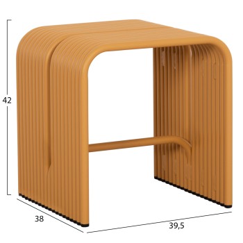 STOOL SERIES INTREPID FK6325.06 ALUMINUM IN MUSTARD YELLOW COLOR 40x38x42.5Hcm.