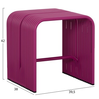 STOOL SERIES INTREPID FK6325.05 ALUMINUM IN PURPLE COLOR 40x38x42.5Hcm.