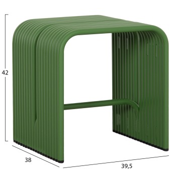 STOOL SERIES INTREPID FK6325.07 ALUMINUM IN GREEN COLOR 40x38x42.5Hcm.