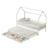 KID'S BED WITH RETRACTABLE SECOND BED & DRAWERS PHYLLIS FK723.03 PINE WOOD IN WHITE 206x97x166Hcm.