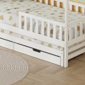 KID'S BED WITH RETRACTABLE SECOND BED & DRAWERS PHYLLIS FK723.03 PINE WOOD IN WHITE 206x97x166Hcm. KID'S BED WITH RETRACTABLE SECOND BED & DRAWERS PHYLLIS FK723.03 PINE WOOD IN WHITE 206x97x166Hcm.