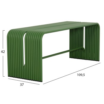 BENCH 2-SEATER SERIES INTREPID FK6327.07 ALUMINUM IN GREEN COLOR 109,5x37x42Hcm. BENCH 2-SEATER SERIES INTREPID FK6327.07 ALUMINUM IN GREEN COLOR 109,5x37x42Hcm.