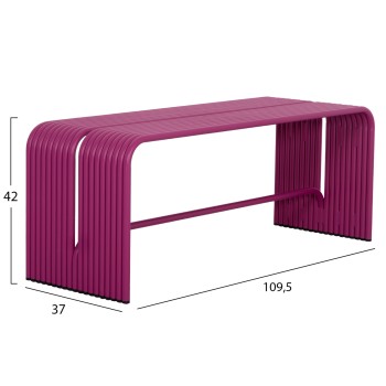 BENCH 2-SEATER SERIES INTREPID FK6327.05 ALUMINUM IN PURPLE COLOR 109,5x37x42Hcm.