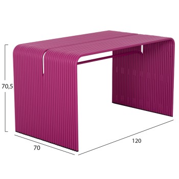 DINING TABLE SERIES INTREPID FK6330.05 ALUMINUM IN PURPLE 120x70x70.5Hcm.