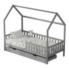 KIDS' BED WITH DRAWERS PHYLLIS FK724.05 PINE WOOD IN GREY 196x97x161Hcm.