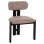 DINING CHAIR KARVO FK18252.03 FABRIC IN BROWN--WOOD IN BLACK 57x50x78.5Hcm.