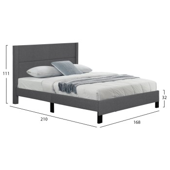 BED TRILLOP FK666.12 GREY FABRIC- 160x200cm. MATTRESS BED TRILLOP FK666.12 GREY FABRIC- 160x200cm. MATTRESS