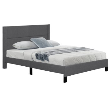 BED TRILLOP FK666.12 GREY FABRIC- 160x200cm. MATTRESS