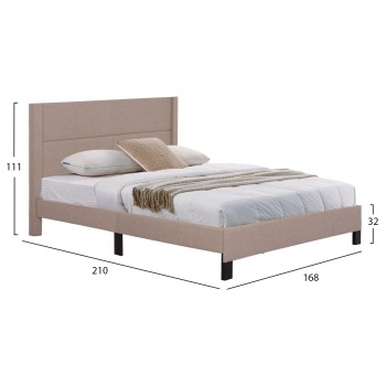 BED TRILLOP FK666.15 BEIGE FABRIC- 160x200cm. MATTRESS BED TRILLOP FK666.15 BEIGE FABRIC- 160x200cm. MATTRESS