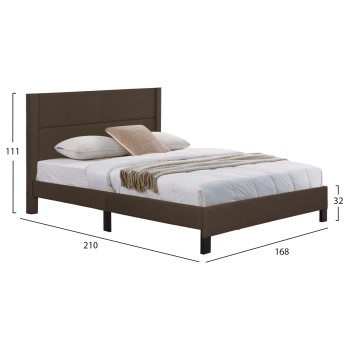 BED TRILLOP FK666.13 BROWN FABRIC- 160x200cm. MATTRESS BED TRILLOP FK666.13 BROWN FABRIC- 160x200cm. MATTRESS