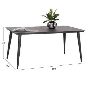 ALUMINUM DINING TABLE RECTANGULAR HIGER FK6291.01 GREY 160x90x78Hcm. ALUMINUM DINING TABLE RECTANGULAR HIGER FK6291.01 GREY 160x90x78Hcm.