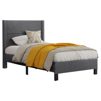 BED TRILLOP FK667.12 GREY FABRIC--FOR SINGLE SIZE MATTRESS 120X200cm