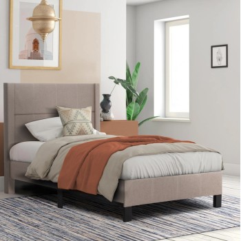 BED TRILLOP FK667.15 BEIGE FABRIC--FOR SINGLE SIZE MATTRESS 120X200cm BED TRILLOP FK667.15 BEIGE FABRIC--FOR SINGLE SIZE MATTRESS 120X200cm