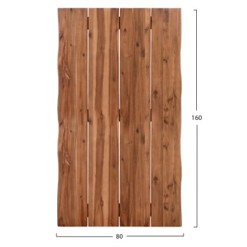 TABLETOP RECTANGULAR FK6302.01 SOLID ACACIA WOOD IN NATURAL COLOR--160x80x3.5 (thickness)cm.