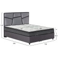 DOUBLE BED IRIDA WITH MATTRESS & STORAGE SPACE FK21166 GREY VELVET--FOR 160x200cm. DOUBLE BED IRIDA WITH MATTRESS & STORAGE SPACE FK21166 GREY VELVET--FOR 160x200cm.