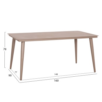 ALUMINUM DINING TABLE RECTANGULAR HIGER FK6291.04 CAPPUCCINO 160x90x78Hcm. ALUMINUM DINING TABLE RECTANGULAR HIGER FK6291.04 CAPPUCCINO 160x90x78Hcm.