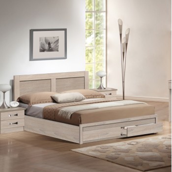 DOUBLE BED WITH DRAWERS & MATTRESS CAPRI FK21169 MELAMINE IN SONAMA--FOR 150x200cm. DOUBLE BED WITH DRAWERS & MATTRESS CAPRI FK21169 MELAMINE IN SONAMA--FOR 150x200cm.