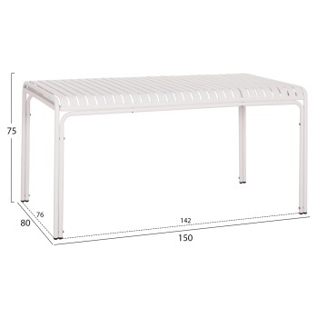 OUTDOOR ALUMINUM TABLE RACHEL FK6339.02 WHITE COLOR 150x80x75Hcm.