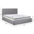 DOUBLE BED WITH MATTRESS & STORAGE SPACE ALLIE FK21170 GREY FABRIC--FOR 160X200cm.