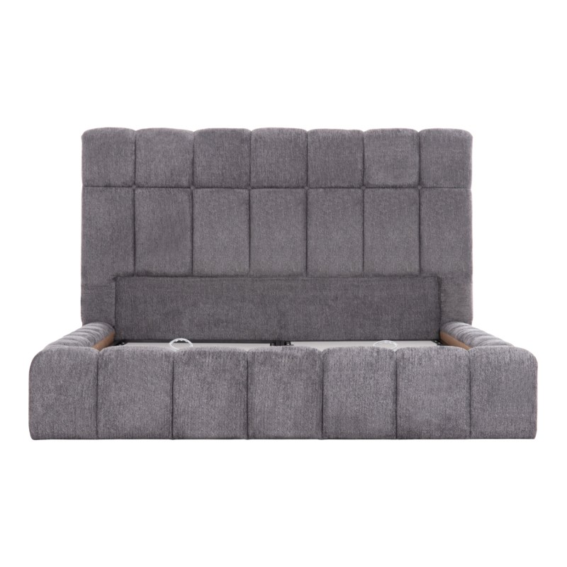 BED WITH STORAGE SPACE RAMON FK720.22 TEDDY FABRIC IN GREY-FOR MATTRESS 160x200cm. BED WITH STORAGE SPACE RAMON FK720.22 TEDDY FABRIC IN GREY-FOR MATTRESS 160x200cm.