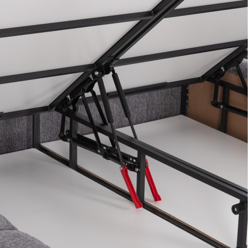BED WITH STORAGE SPACE RAMON FK720.22 TEDDY FABRIC IN GREY-FOR MATTRESS 160x200cm. BED WITH STORAGE SPACE RAMON FK720.22 TEDDY FABRIC IN GREY-FOR MATTRESS 160x200cm.
