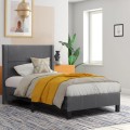 SINGLE BED WITH MATTRESS TRILLOP FK21203.12 GREY FABRIC--FOR 120X200cm.