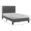 SINGLE BED WITH MATTRESS TRILLOP FK21203.12 GREY FABRIC--FOR 120X200cm.