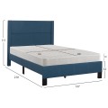 SINGLE BED WITH MATTRESS TRILLOP FK21203.14 BLUE FABRIC--FOR 120X200cm.