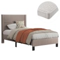SINGLE BED WITH MATTRESS TRILLOP FK21203.15 BEIGE FABRIC--FOR 120X200cm.