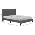 DOUBLE BED WITH MATTRESS TRILLOP FK21202.12 GREY FABRIC--FOR 160X200cm.