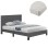 DOUBLE BED WITH MATTRESS TRILLOP FK21202.12 GREY FABRIC--FOR 160X200cm.