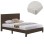 DOUBLE BED WITH MATTRESS TRILLOP FK21202.13 BROWN FABRIC--FOR 160X200cm.