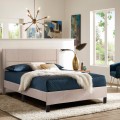 DOUBLE BED WITH MATTRESS TRILLOP FK21202.15 BEIGE FABRIC--FOR 160X200cm. DOUBLE BED WITH MATTRESS TRILLOP FK21202.15 BEIGE FABRIC--FOR 160X200cm.