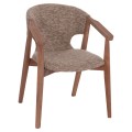 DINING ARMCHAIR YEGER FK9995.03 BEECH WOOD IN WHITEWASH-BROWN FABRIC 59x58x78Hcm.
