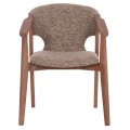 DINING ARMCHAIR YEGER FK9995.03 BEECH WOOD IN WHITEWASH-BROWN FABRIC 59x58x78Hcm.
